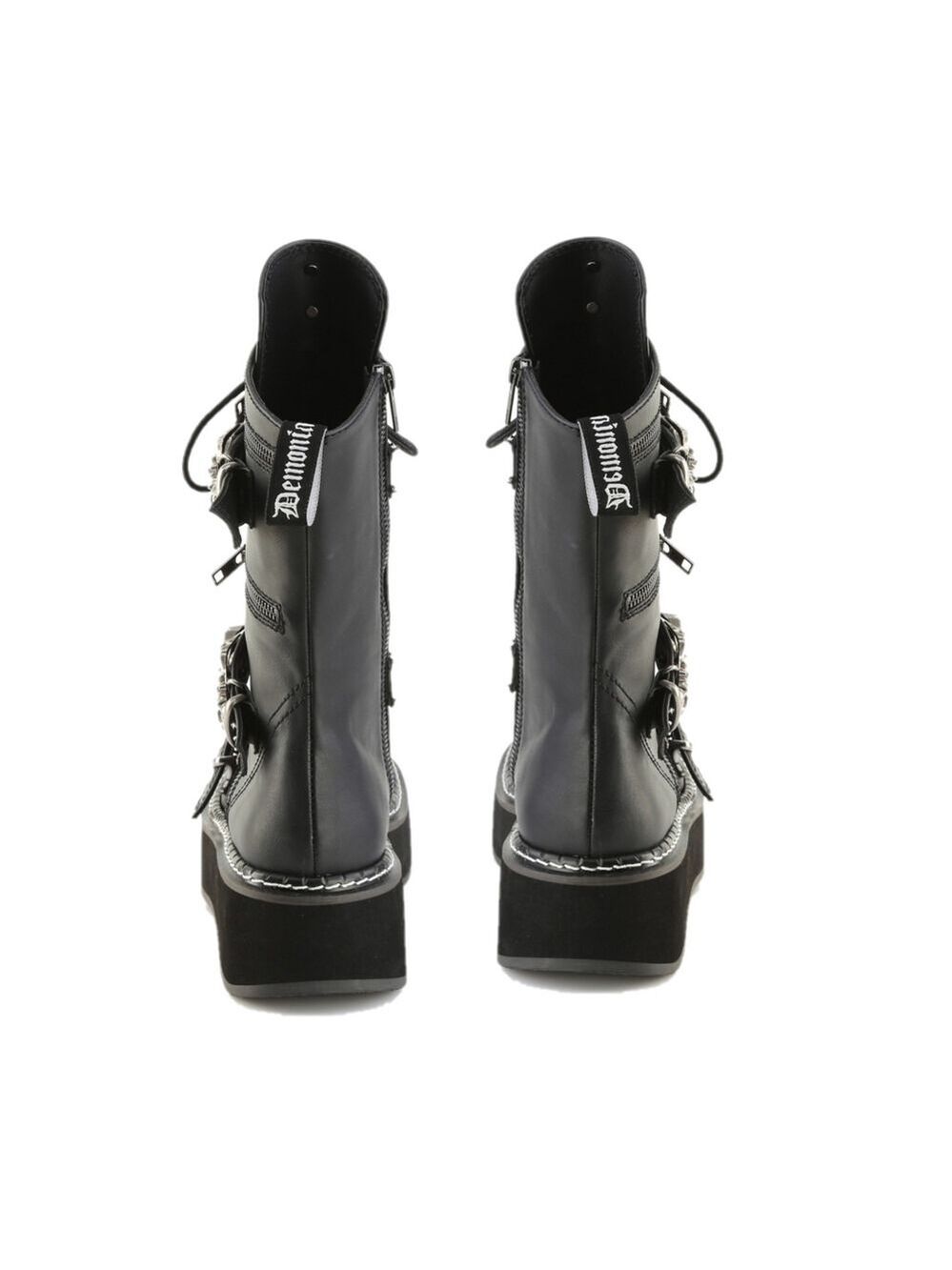 NIB Cryptic Goth Platform Combat Boots Skeleton Buckle Straps Emily 82 - Picture 5 of 6